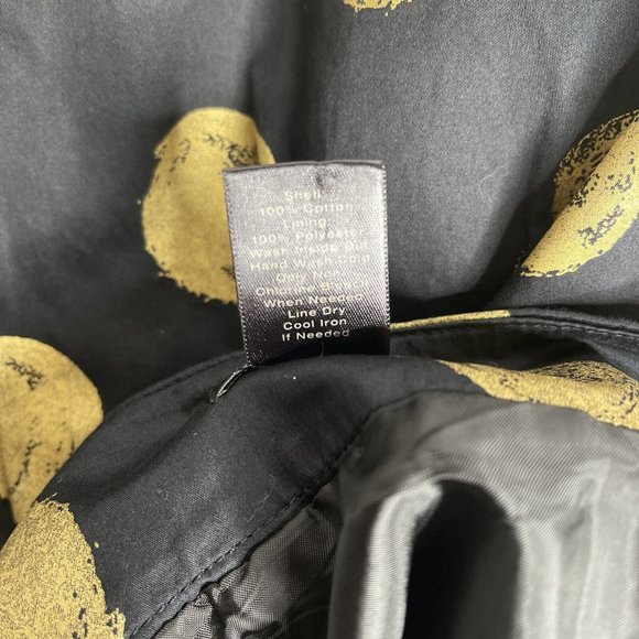 Career Wear skirt size 10 black and gold polka dots 100% Cotton 5-0219 - Picture 7 of 7